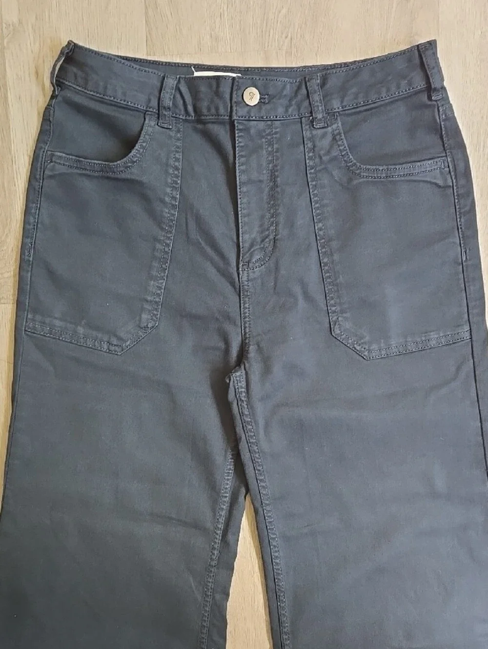 Pilcro Rylan Relaxed High-Rise Flare Pants Dark Blue  Anthropologie Size 30 - Picture 3 of 13